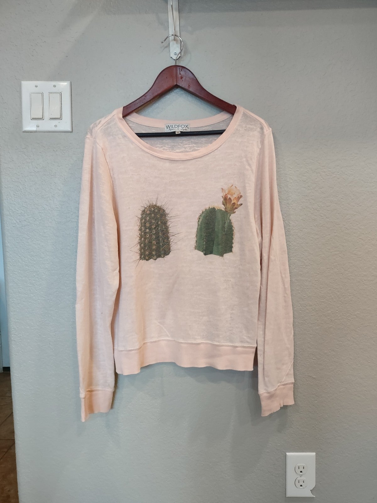 Wildfox hands off my Succulents cactus loose fit jumper sweatshirt Sz M