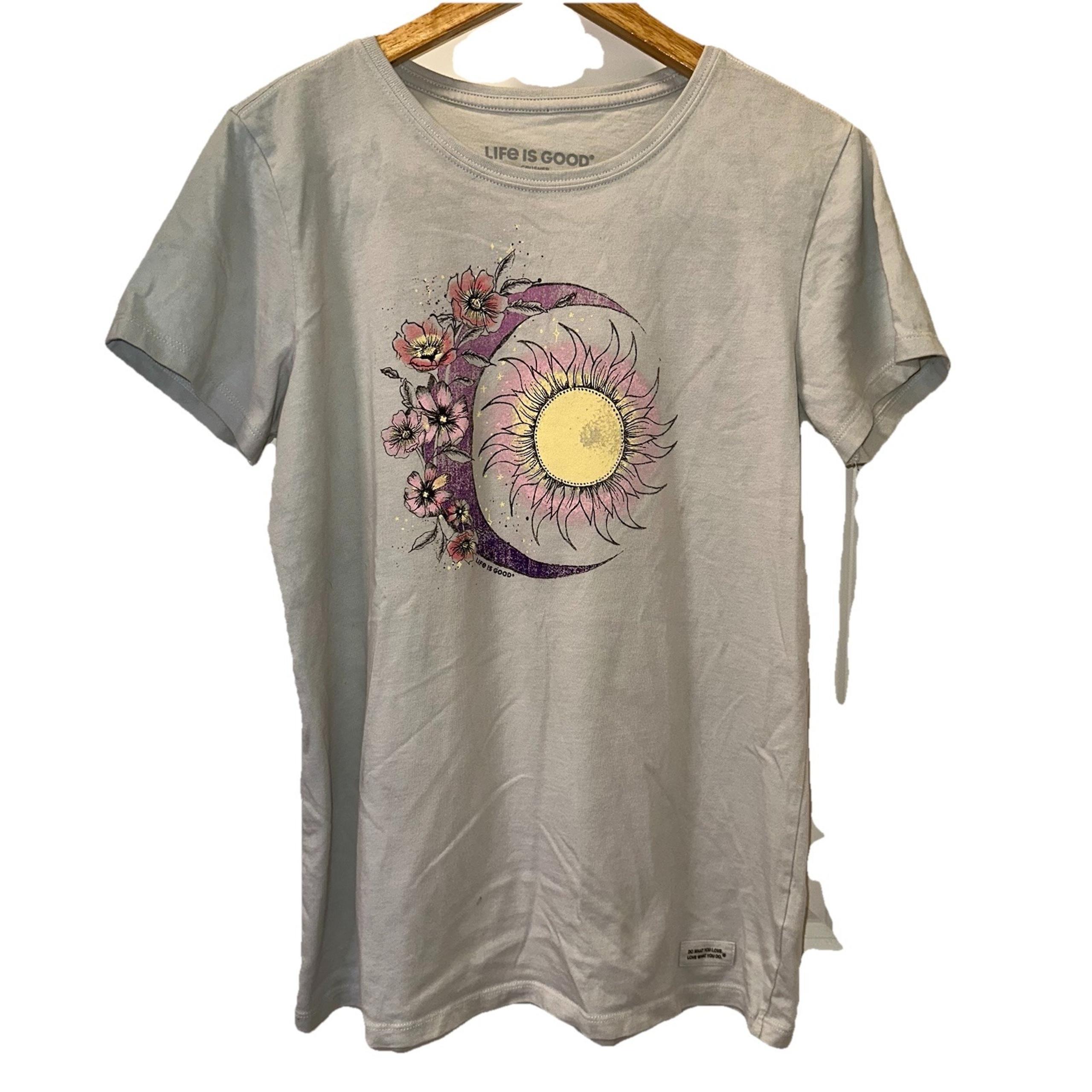 Life is Good Shirt Womens Medium Radiate Love Sun Crusher Tee