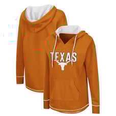 Texas Longhorns Colosseum Womens Small Tunic Pullover V-Neck Hoodie Texas Orange
