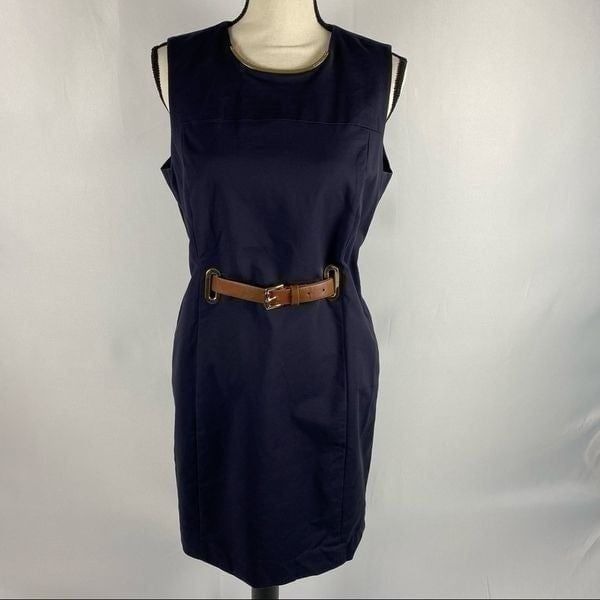 Michael Michael Kors Deep Blue Dress with Belt Size 14