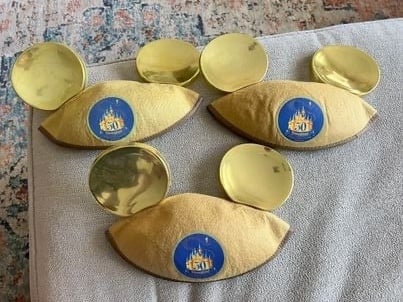 Disneyland 50th Anniversary Gold Adult Mickey Ears Hat July 17 2005