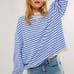 Free People classic striped oversized crewneck