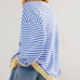 Free People classic striped oversized crewneck