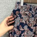 Garnet hill midi skirt womens small blue paisley pull on pockets boho hippie