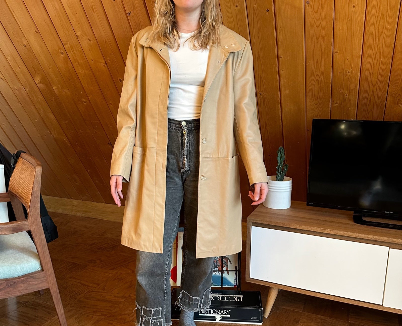 Woodlands Leather Tan Jacket. Size Medium/Large. Made in England