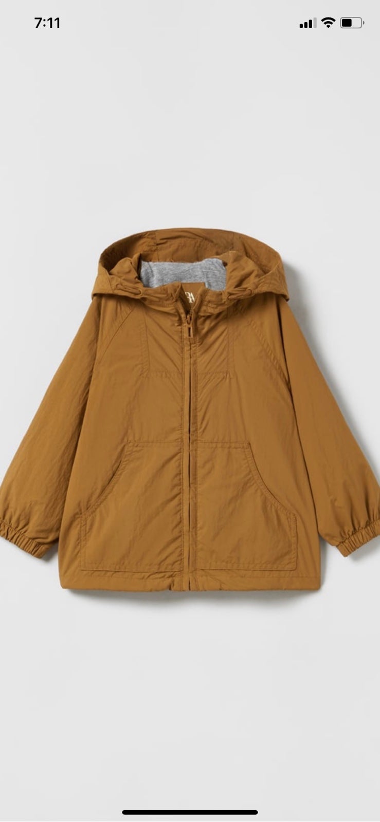 ZARA baby boy WATER REPELLENT POUCH POCKET RAINCOAT