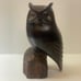 Vintage Hand Carved Solid Ironwood Owl Sculpture Figurine