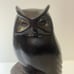 Vintage Hand Carved Solid Ironwood Owl Sculpture Figurine