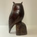 Vintage Hand Carved Solid Ironwood Owl Sculpture Figurine