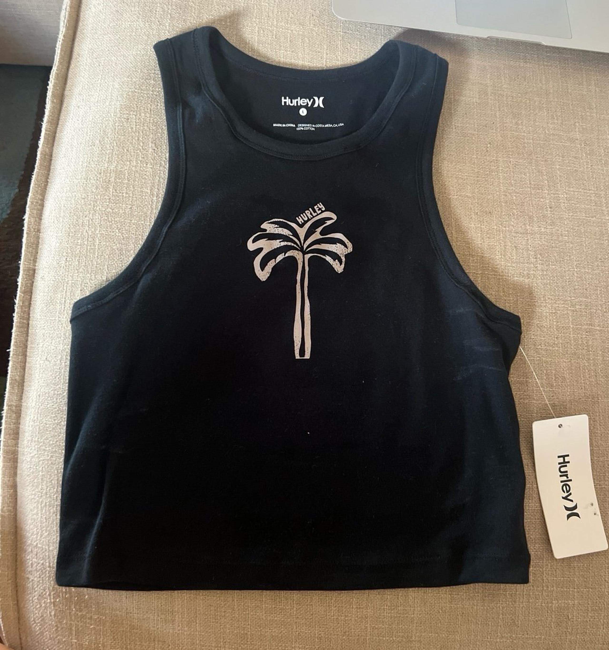 hurley womens palm tree tank size large