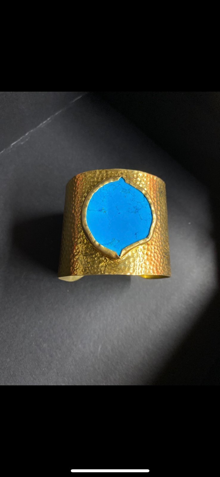 Gold Druzy Turquoise Cuff Bracelet