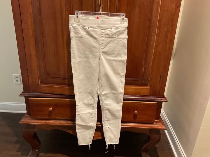 Spanx Distressed Skinny White Jean Leggings, Size S