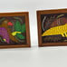Kuna Tribe Mola Embroidery Bird& Armadillo Textile Vintage Framed