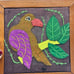 Kuna Tribe Mola Embroidery Bird& Armadillo Textile Vintage Framed