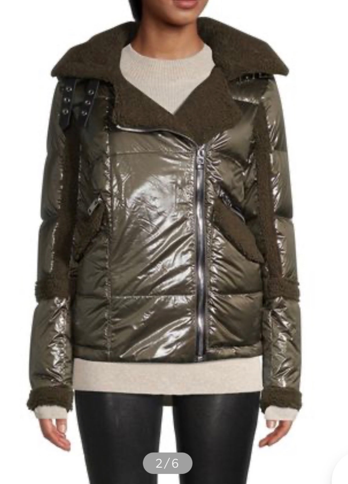 Nicole Benisti | Geilo Faux Fur Down Moto Jacket - Size Large