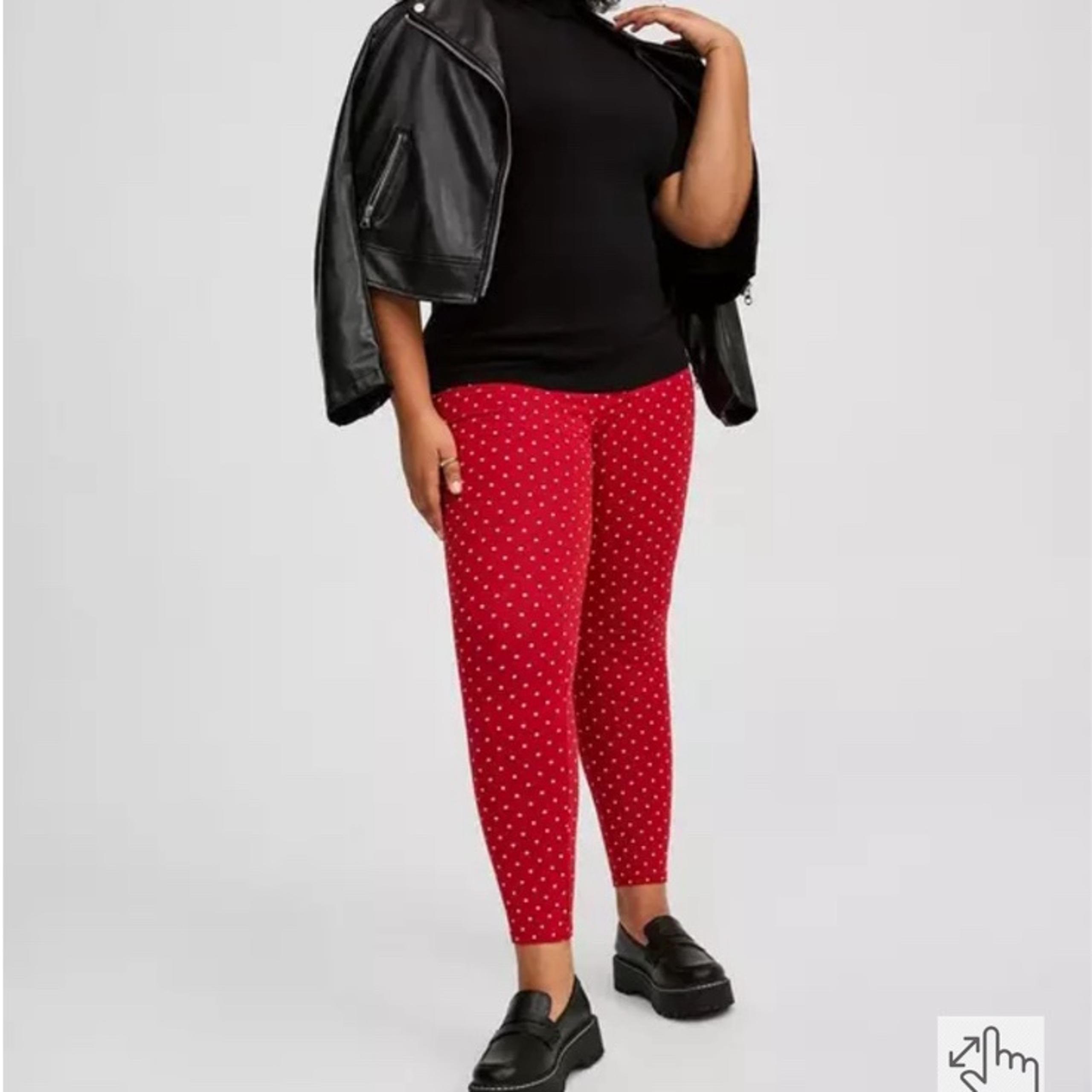 Torrid full length Miranda Dot Jester Red Leggings