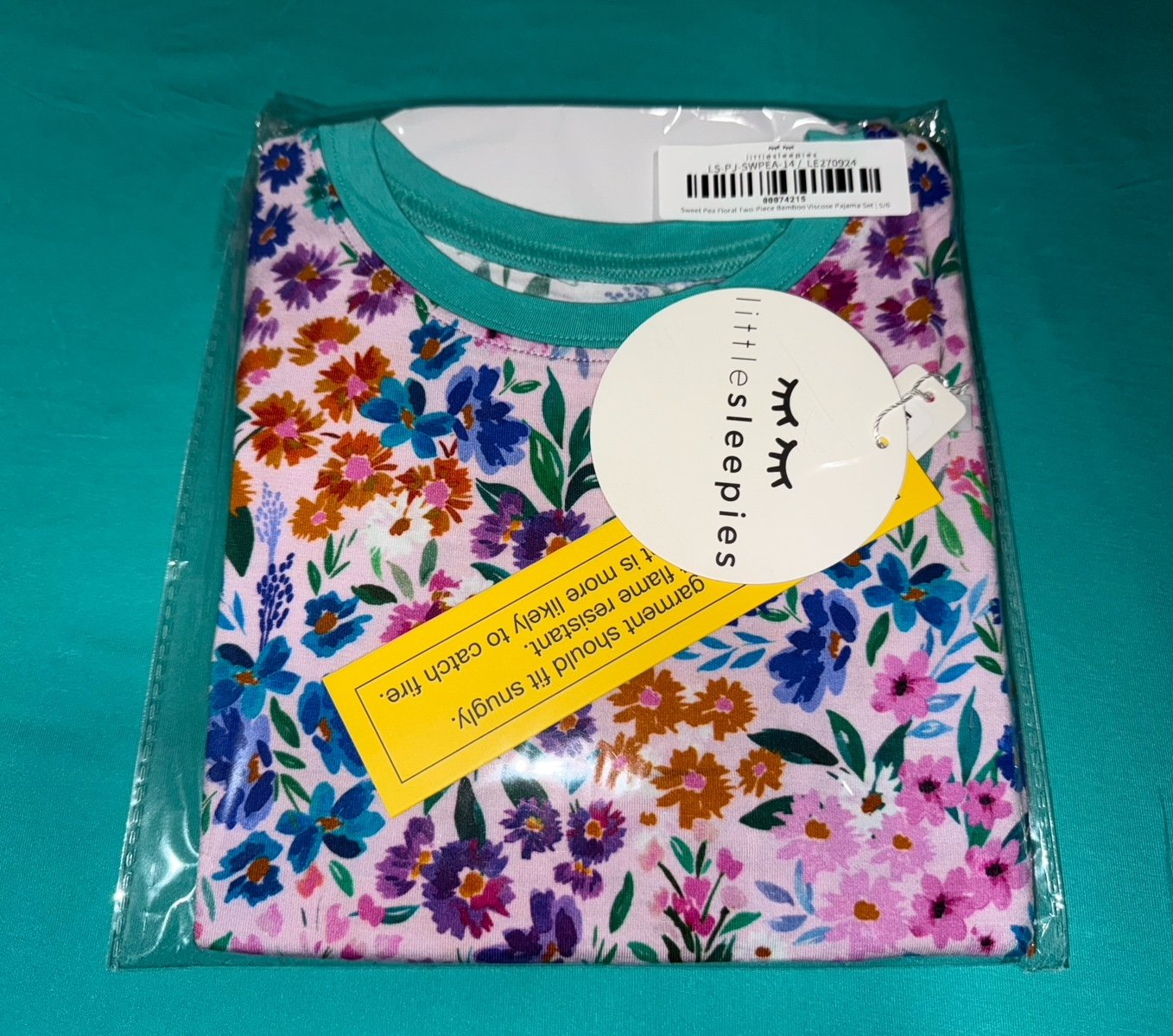 Little Sleepies Sweet Pea Floral Set Size 5/6