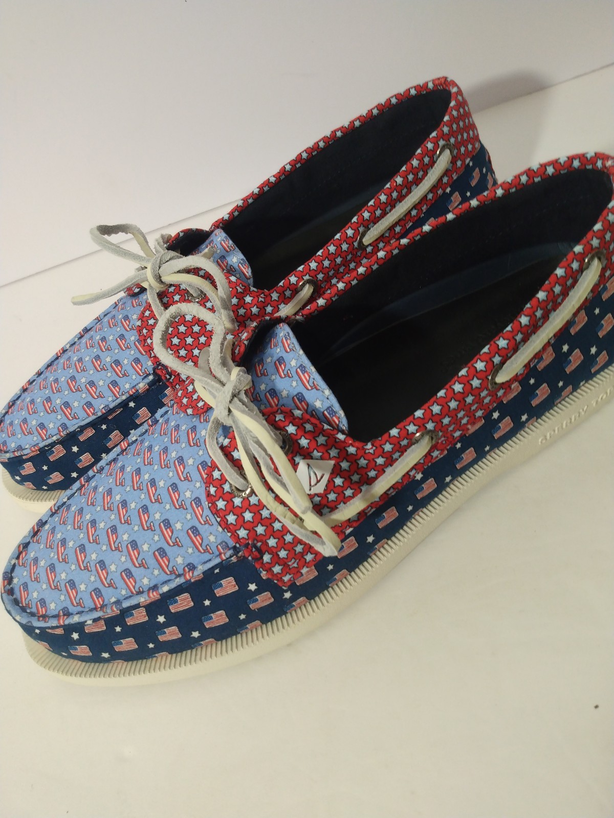 Mens Sperry STS19092 Vineyard Vines Patchwork Americana Boat Shoes Sz 10.5