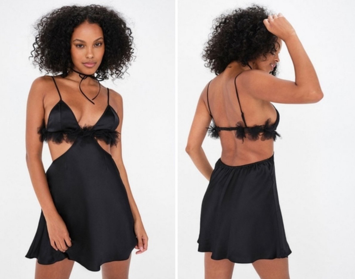 Victoria Secret For Love & Lemons Floral Trim Slip Dress