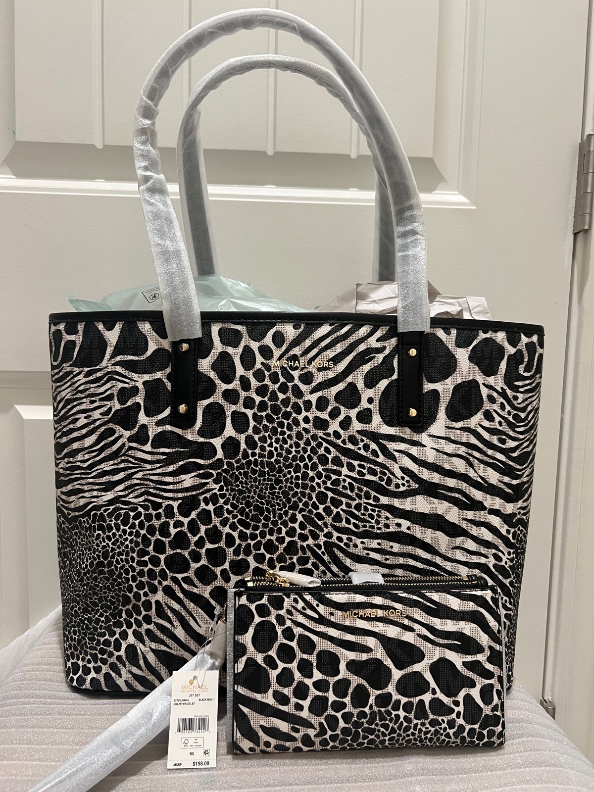 Michael Kors signature open Tote with matching wallet