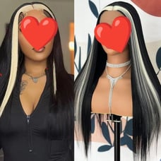 Lace front wigs human hair blended