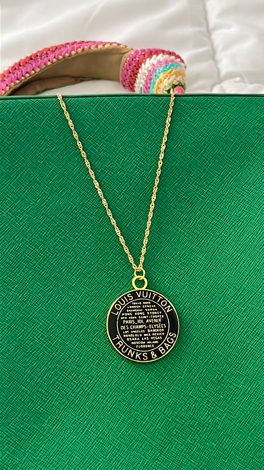 Louis Vuitton trunks and bags zipper pull necklace