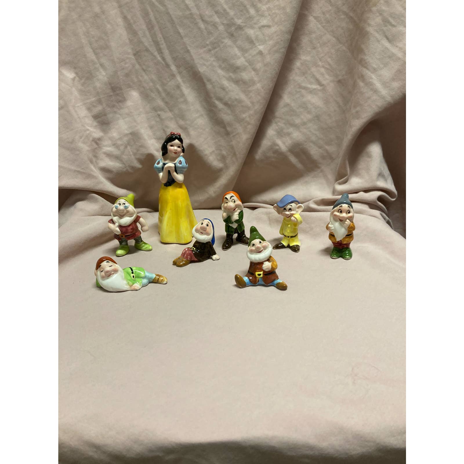 RARE Vintage 1960's Walt Disney Snow White and the Seven Dwarfs Ceramic Figures