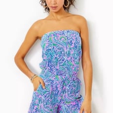 Lilly Pulitzer Jace Romper NWTS Large Lilac Romper Strapless Lilac Rose We Merm