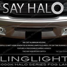 White LED Angel Eye Fog Lamp Driving Light w/ Switch & Harness for Ford F-150