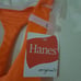 NWT • Hanes • Orange Cotton Bralette Sports Bra Large Logo Band Womens Halloween