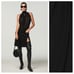NWT. Zara Stefano Pilati Collection Black Semi-Sheer Halter Top with Bow Size M.