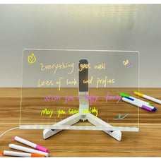 LED Note Board with Colors - Led Acrylic Dry Erase Board with Light & Adjustable