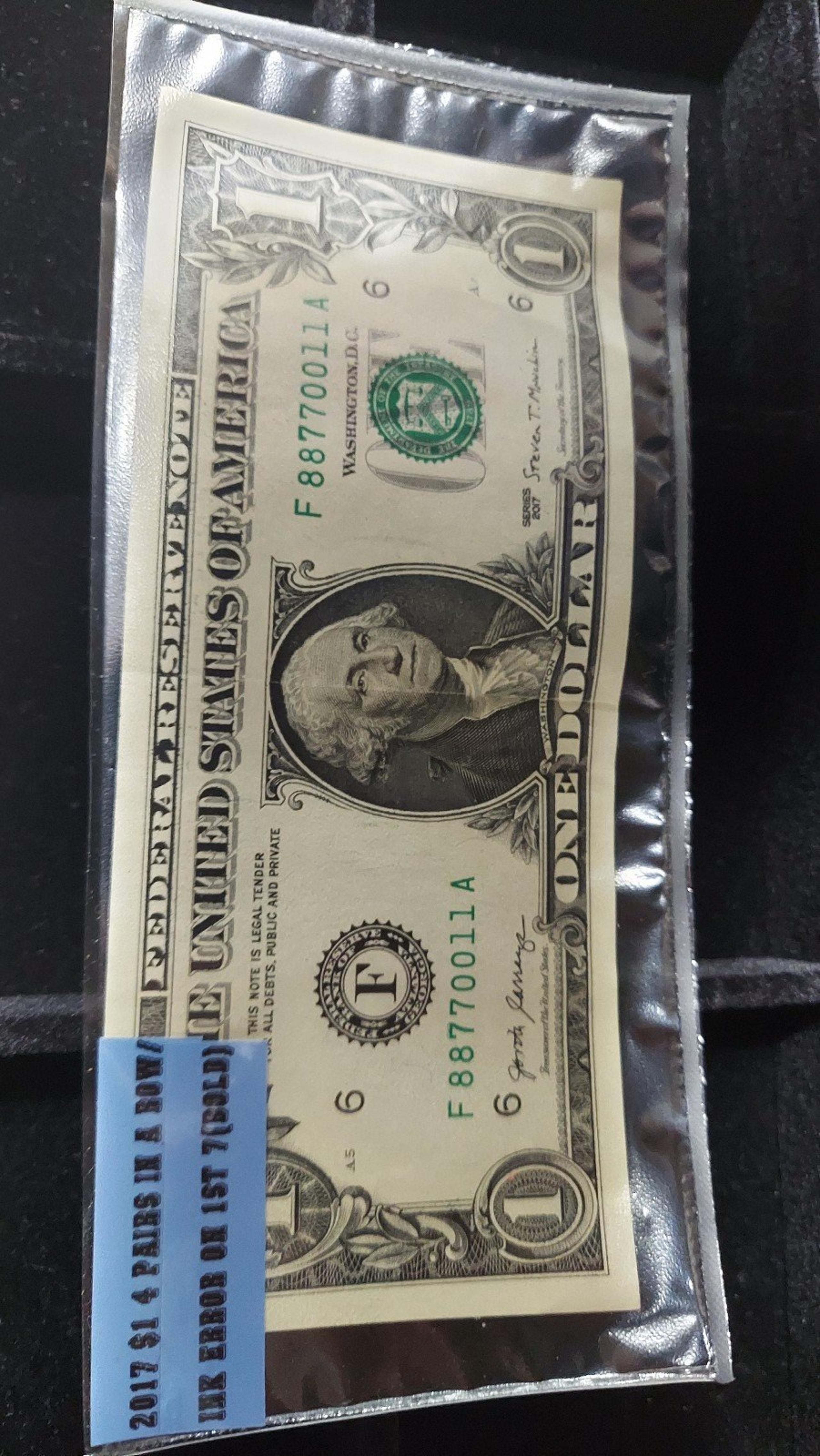2017 $1 dollar bill