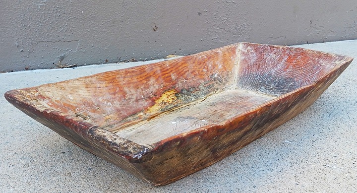 30 antique dark wood Rustic Turkish Dough Bowl