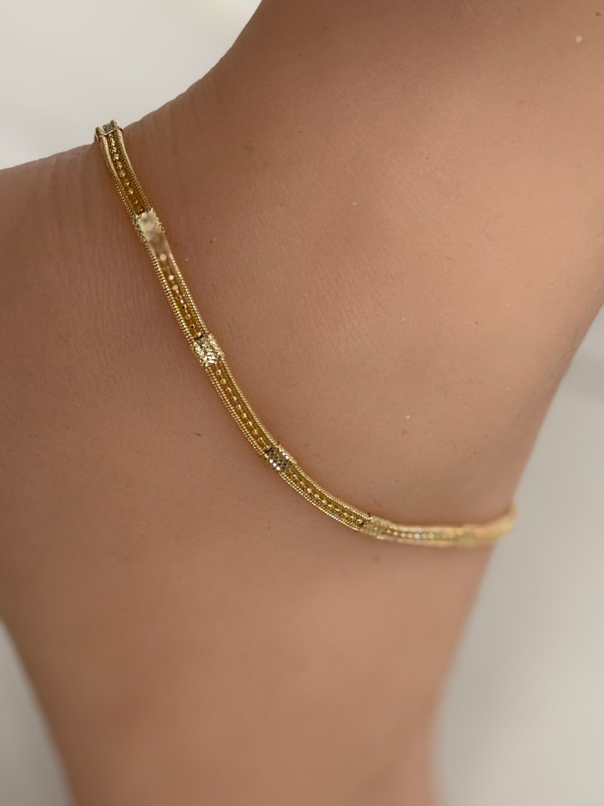 18k Gold Filled Box Link Anklet 10