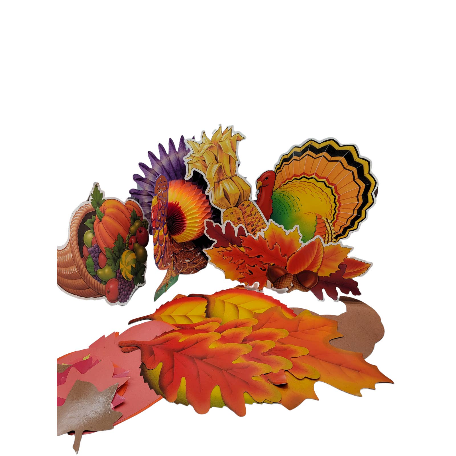 Vintage Thanksgiving/Fall Cutout Decor, Honeycomb Turkey Centerpiece Wall Decor
