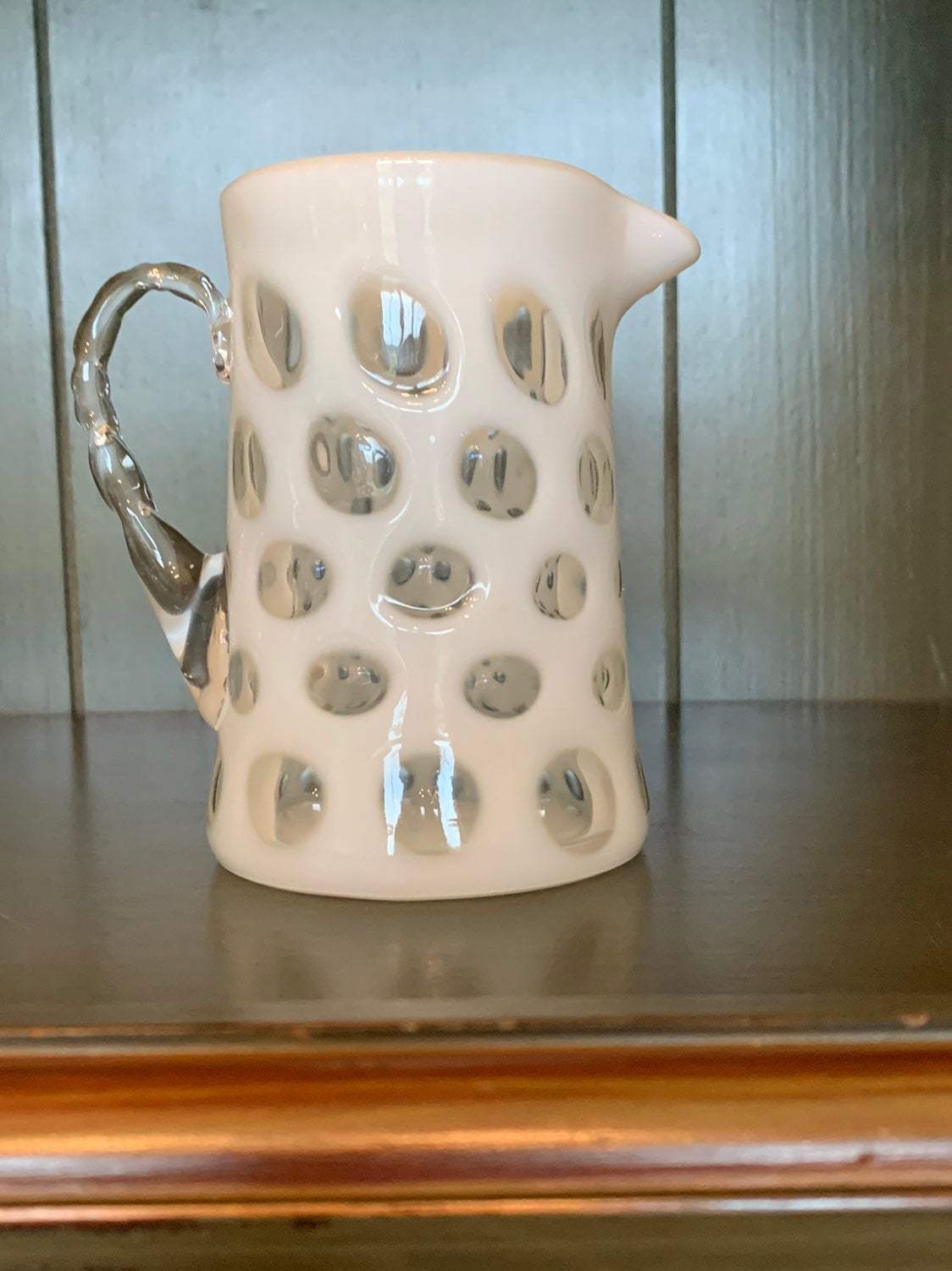 Vintage Fenton Coin Dot Creamer