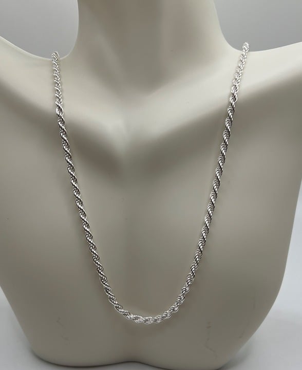 Mens Thick/Heavy Rope Chain - 24 - 925 Italian Silver
