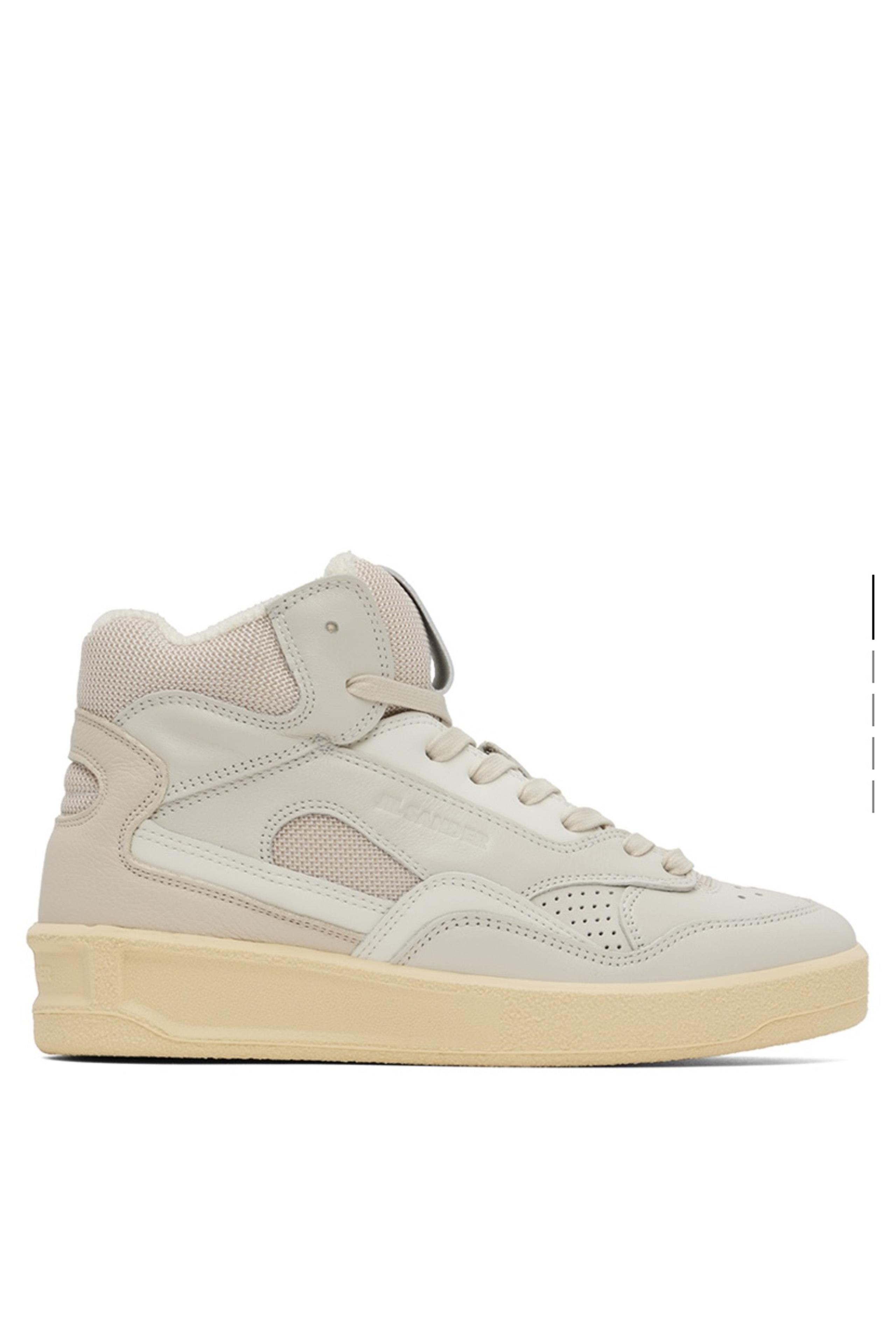 Jil Sander Beige Basket High-Top Sneakers