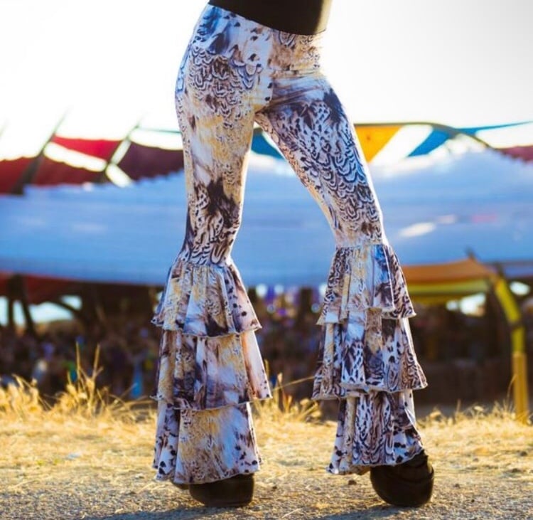 Ruffled animal print bell bottoms / pirate pants - Warrior within