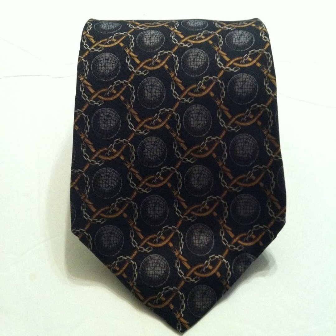 SULKA MEN'S BLACK 100%SILK TIE WIDTH: 3 7/8 MADE IN FRANCE
