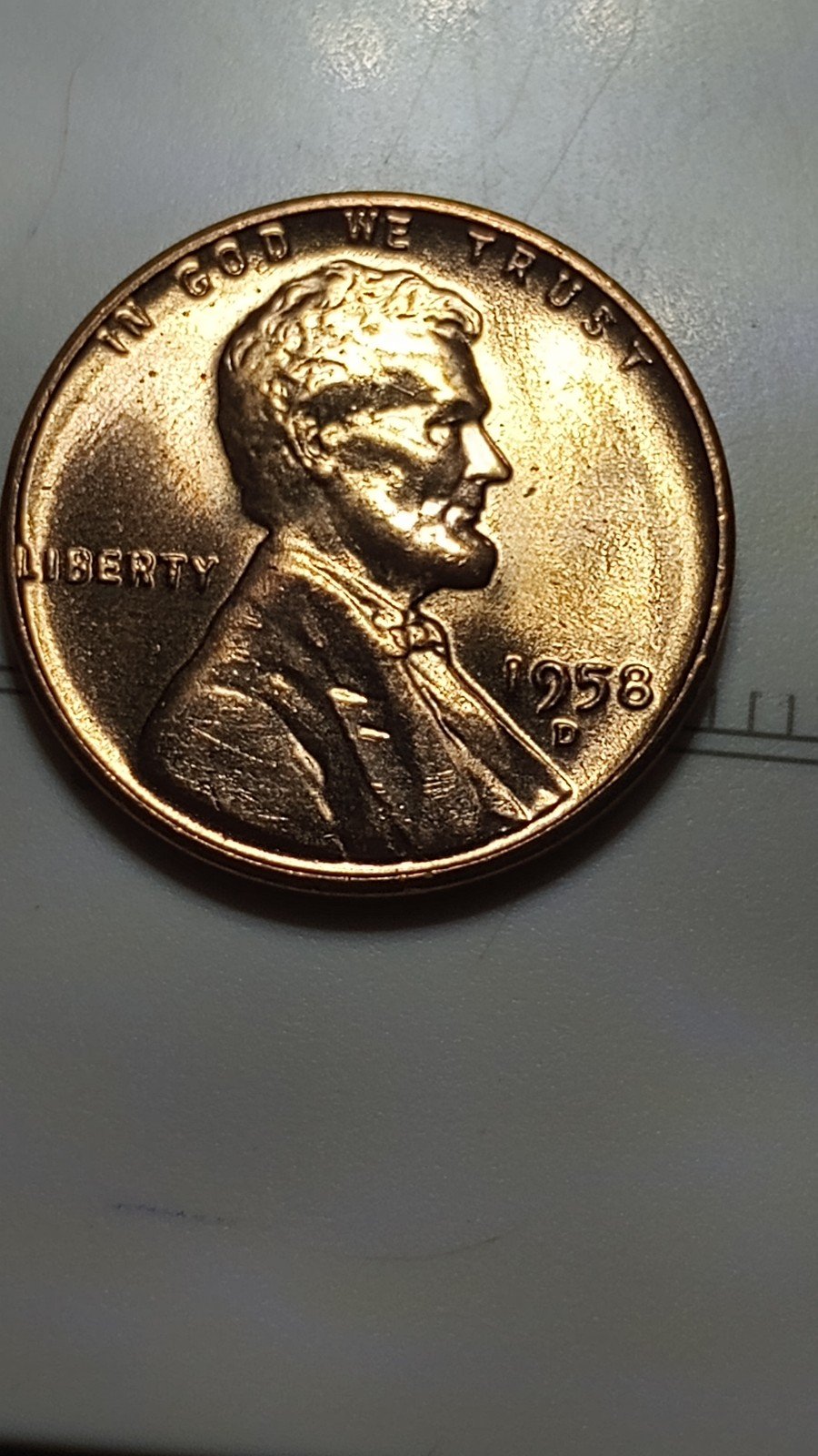 1958 d UNC Lincoln wheat cent DD
