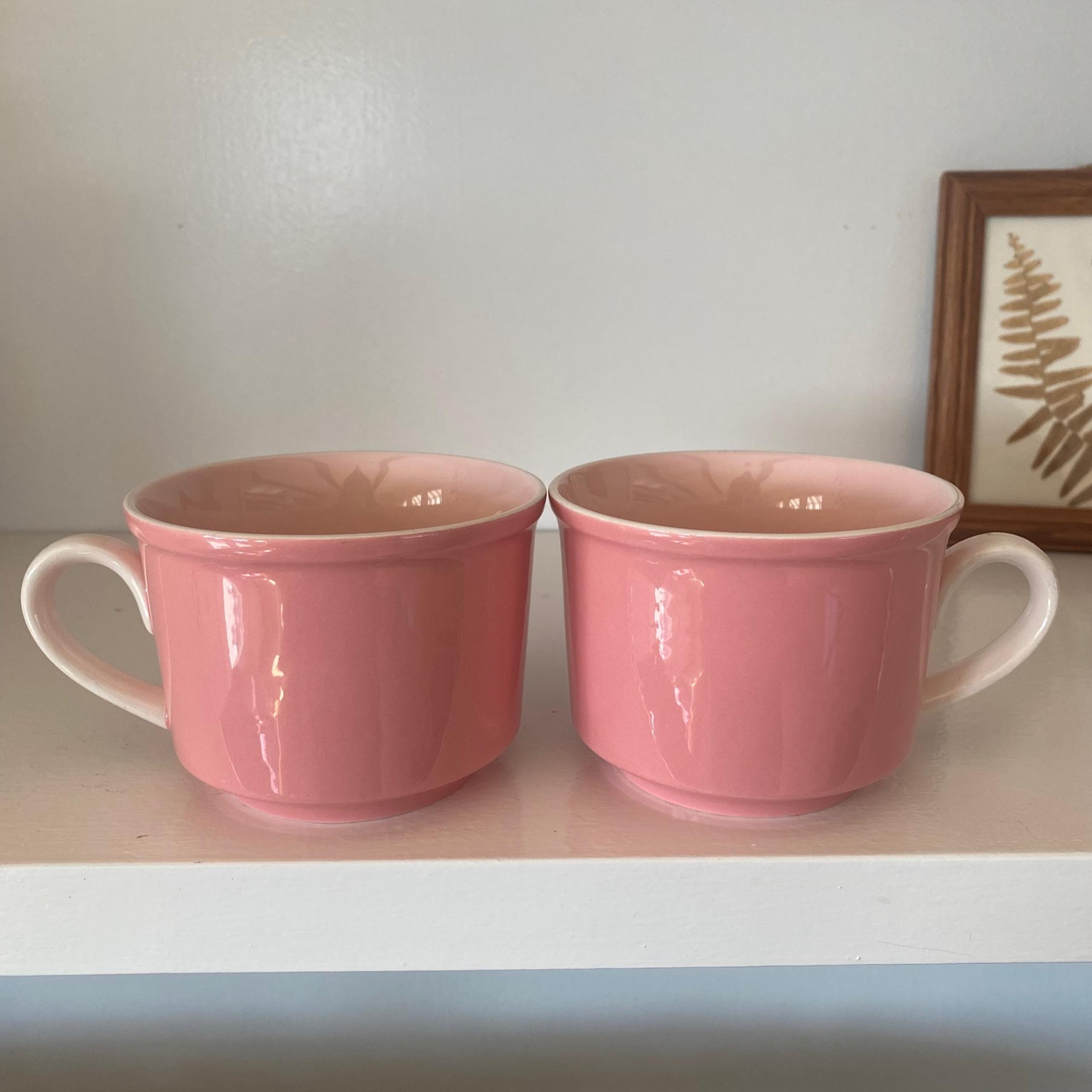 Set of Vintage Mikasa C6100 Pink Coffee Tea Mugs