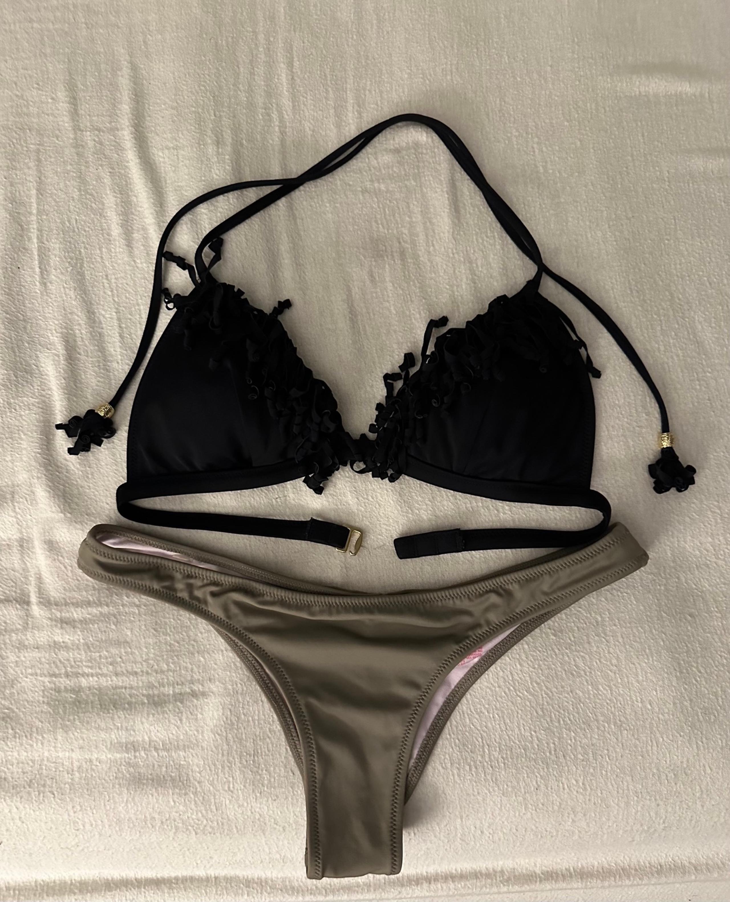 Sz small top, xs bottom Victoria’s Secret fringe and thong swim