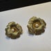 Boucher Vintage Gold Tone Pearl Like Flower Signed Clip-On Clip On Earrings