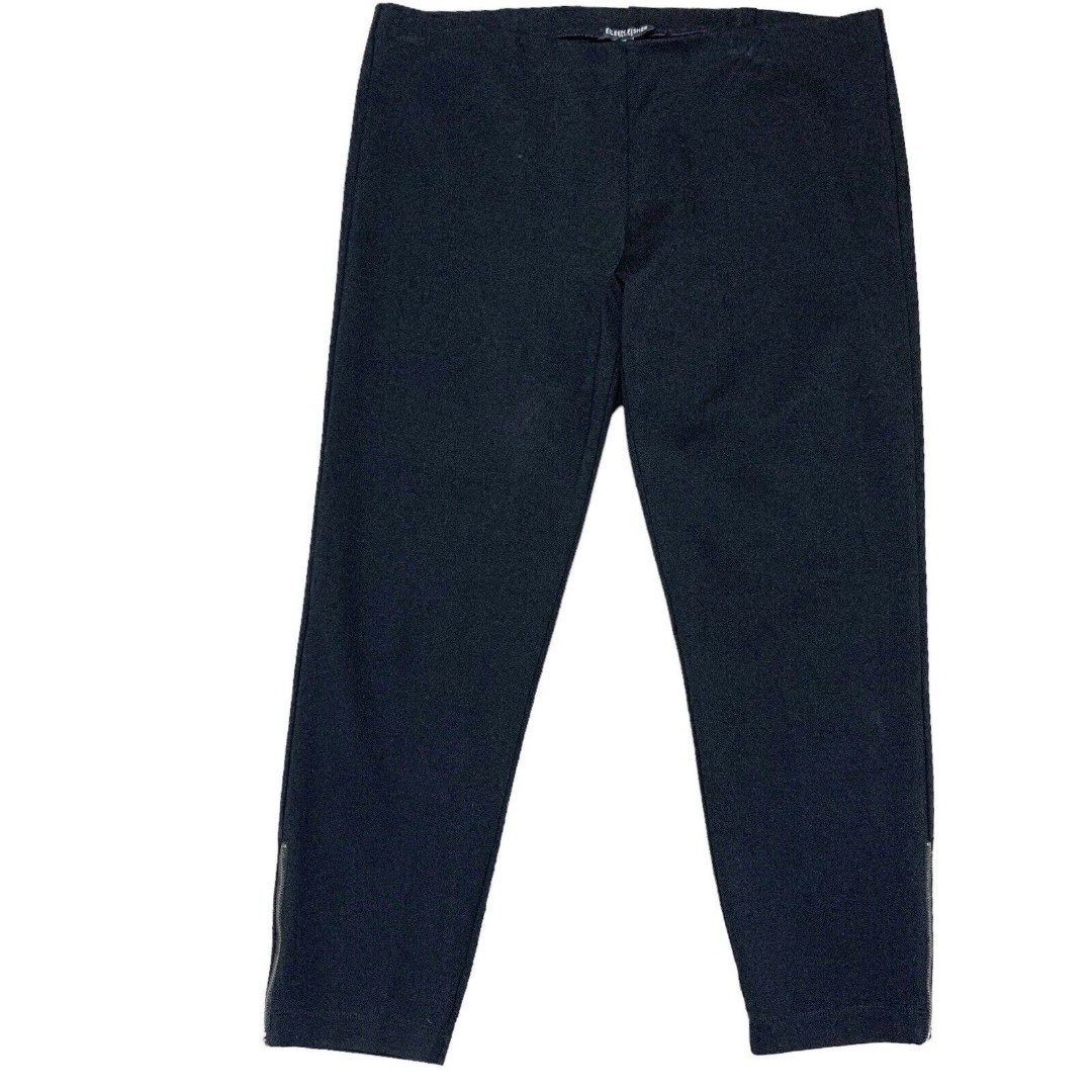 EILEEN FISHER Womens PL Black Pull On Pants Thick Stretch with Zipper Slits