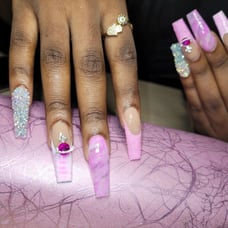 Pink Acrylic Freestlye Press on Nails