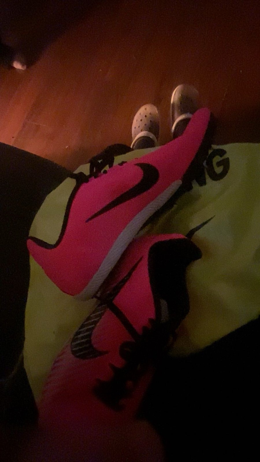 Pink Nike spikes
