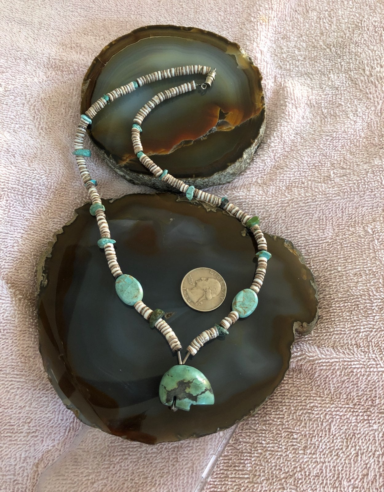 19 turquoise/Heshie necklace