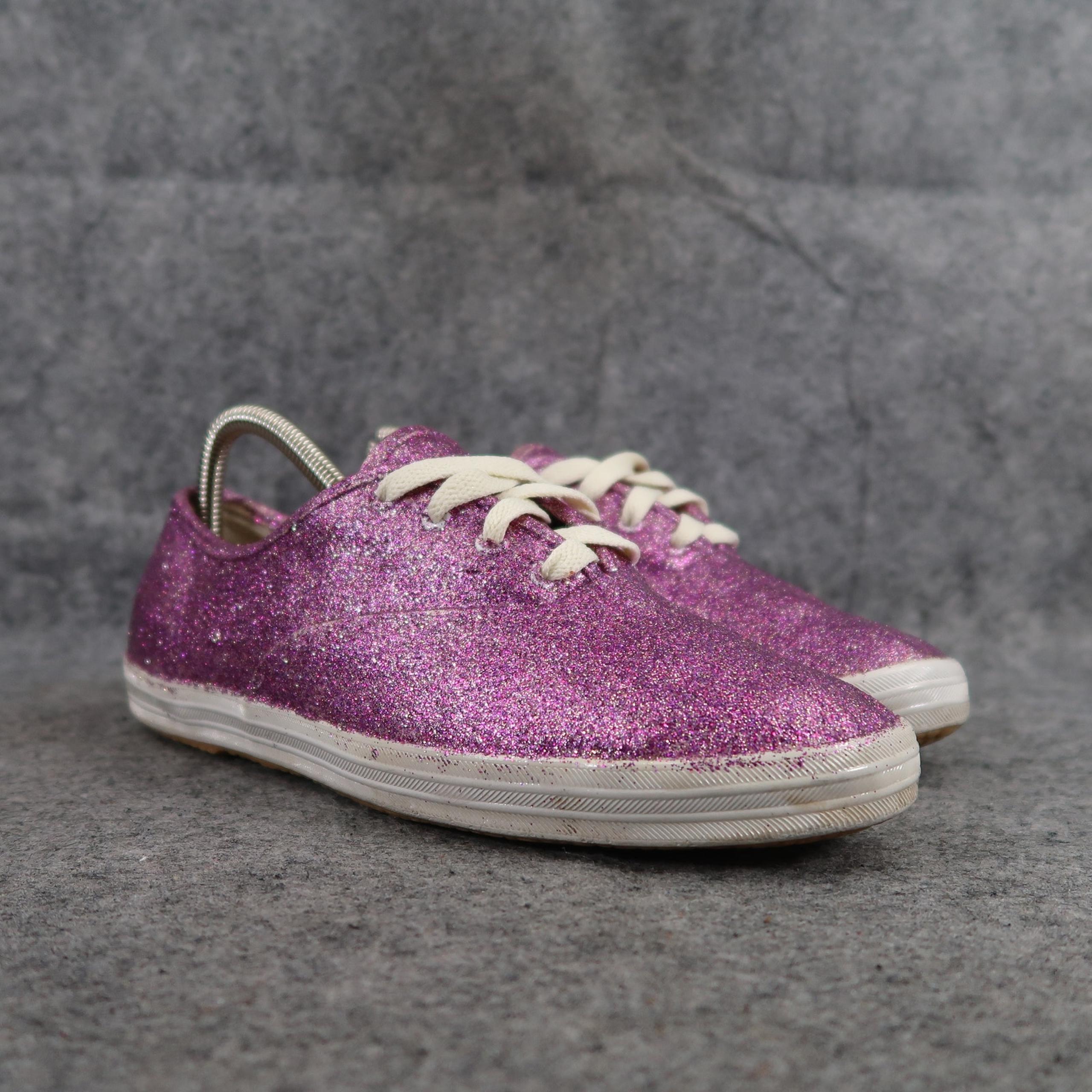 Keds Shoes Womens 8.5 Sneakers Casual Active Glitter Purple Fashion Lace Up Low